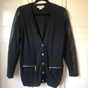 Michael Michael Kors Navy Cardigan, Size PL
